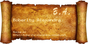 Boberity Alexandra névjegykártya
